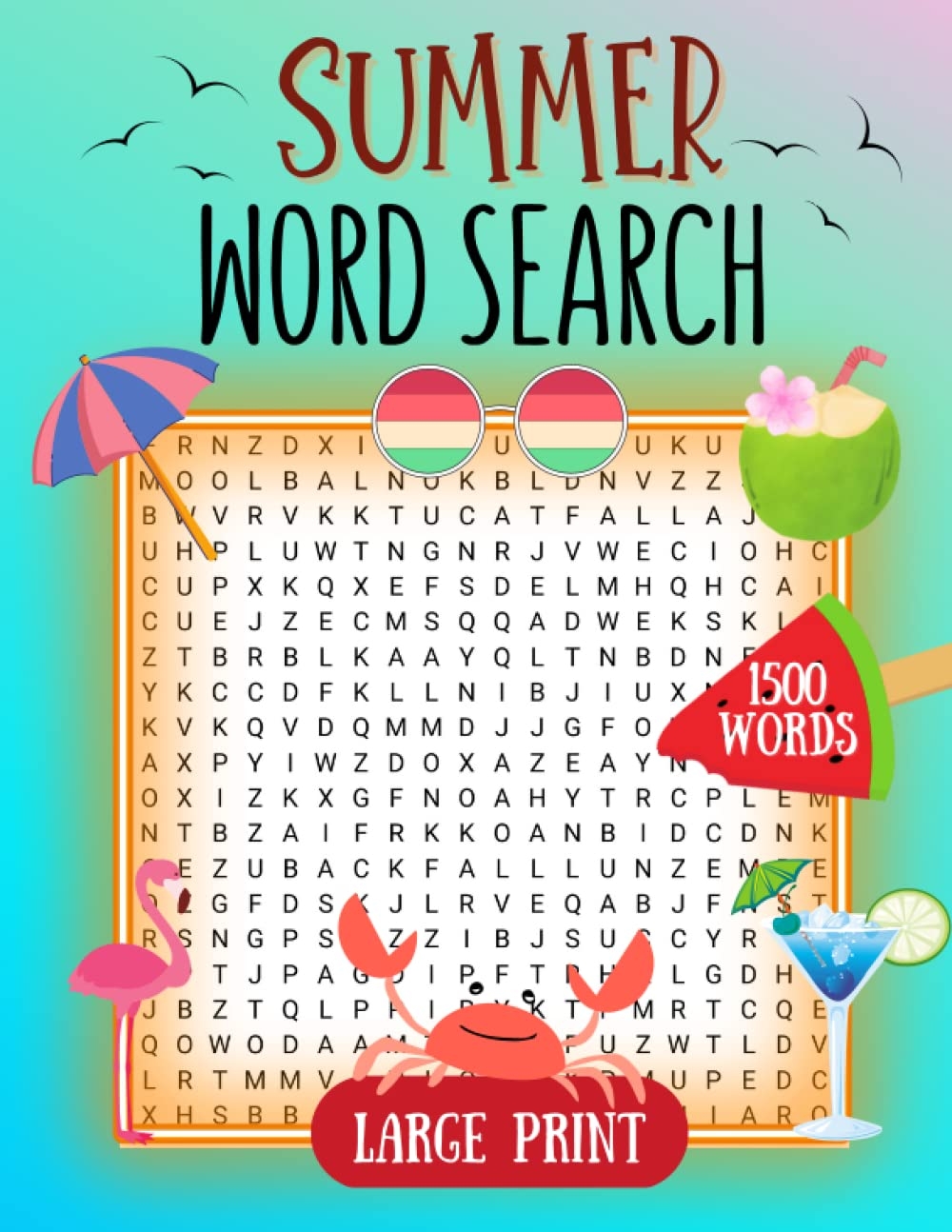 Summer Word Search Large Print Summer Large Print Word Find Puzzles For Adults Seniors Bright Matthew L 9798388775313 Amazon Books