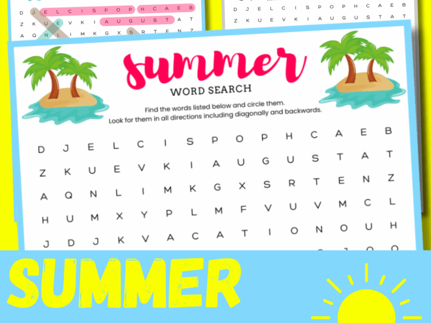Summer Word Search Puzzle Summer Games Worksheet Summer ELA Fun Activities Made By Teachers