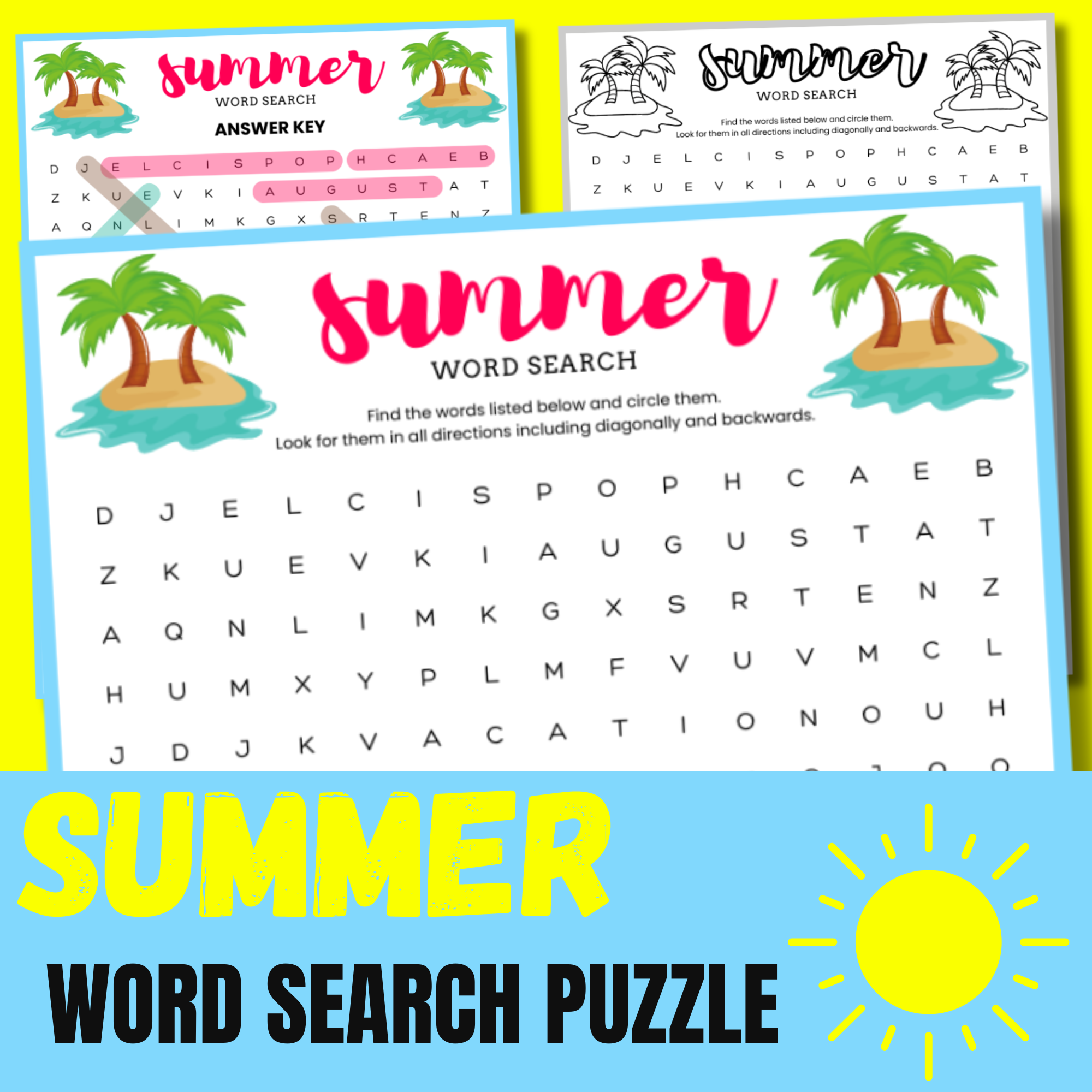 Summer Word Search Puzzle Summer Games Worksheet Summer ELA Fun Activities Made By Teachers