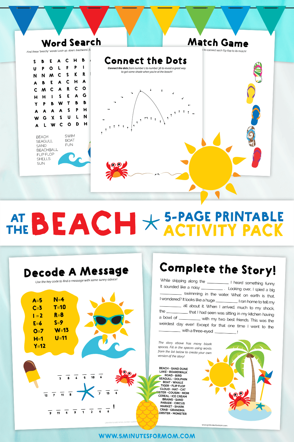 Summer Word Search Puzzles For Kids 5 Minutes For Mom