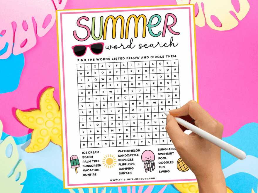 Summer Word Search This Tiny Blue House