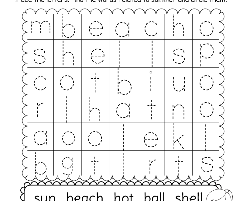 Summer Word Search Worksheet Free Printable Digital PDF