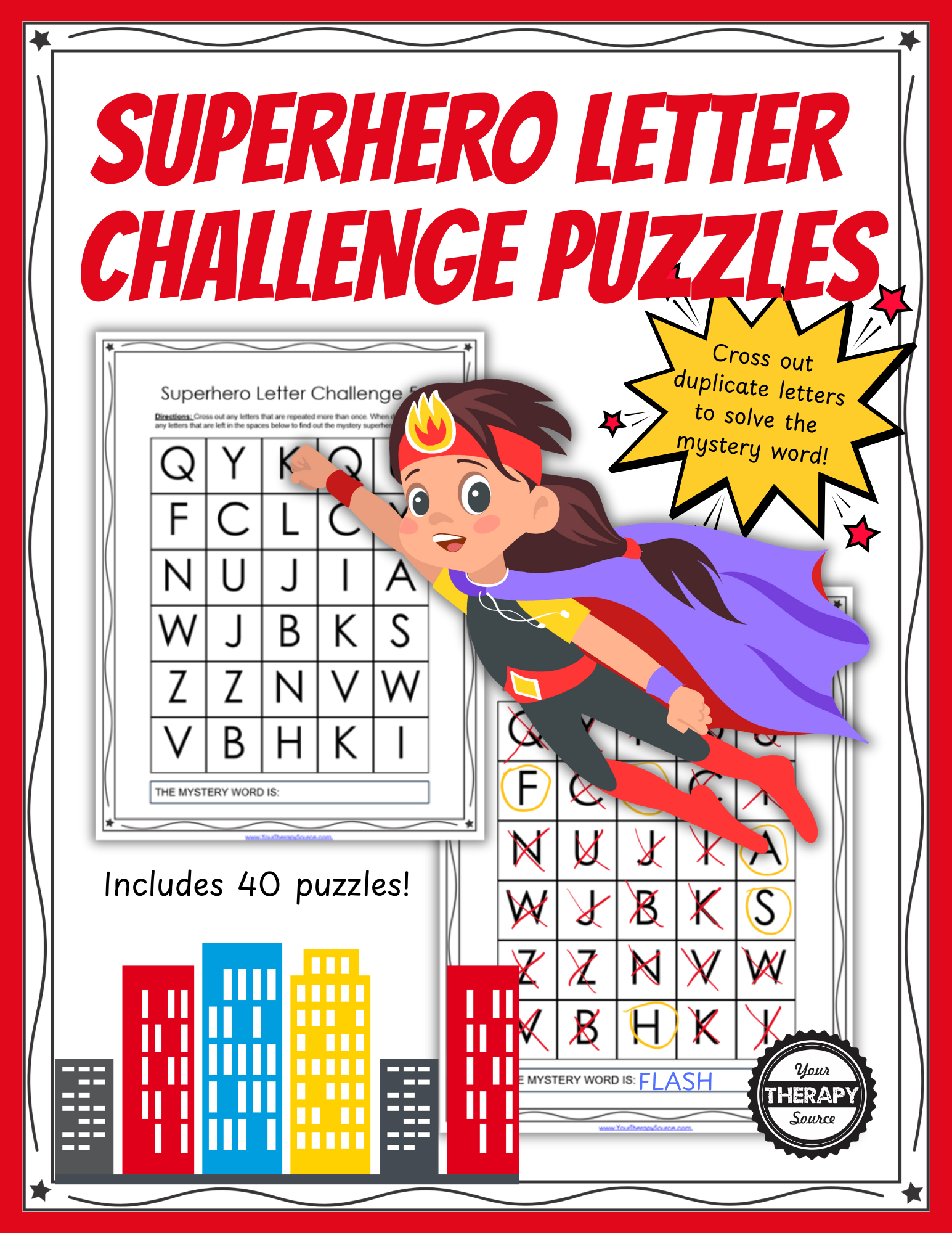 Superhero Letter Challenge Puzzles Your Therapy Source