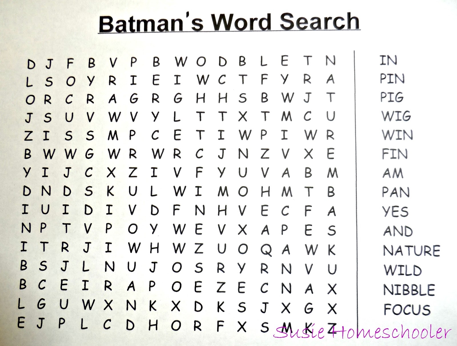 Free Printable Word Search Maker