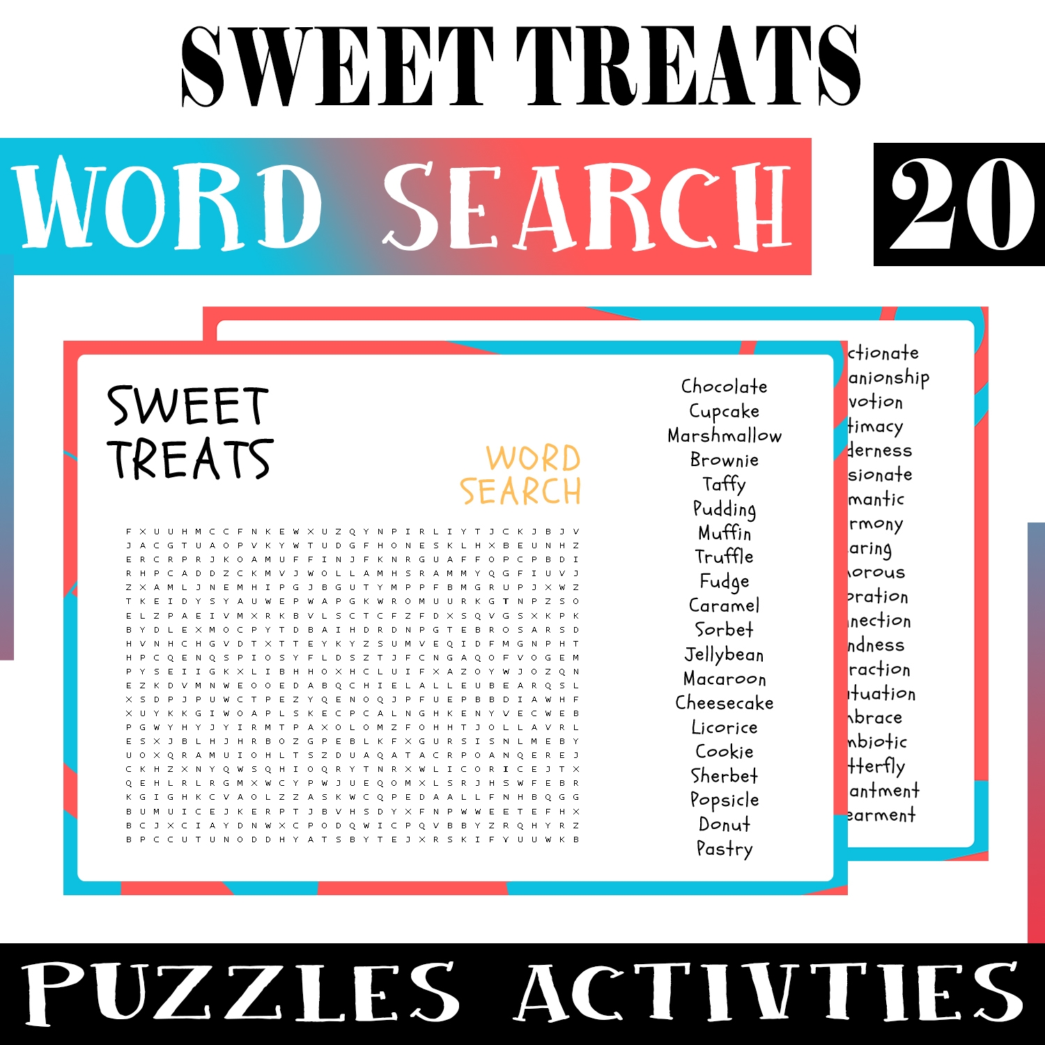 Printable Cupcake Word Search