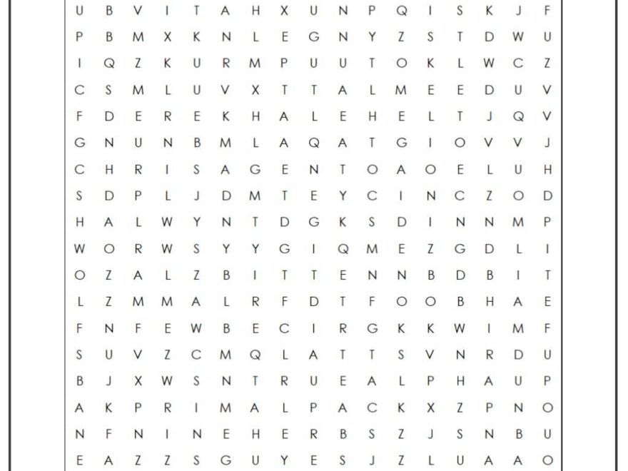 Teen Wolf Word Search Monster Word Search