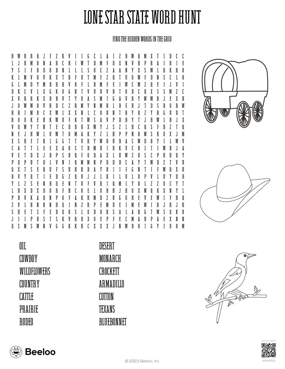 Free Printable State Word Searches
