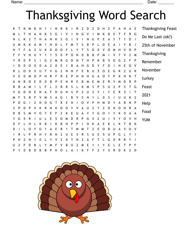 THANKSGIVING ADULT WORD SEARCH WordMint