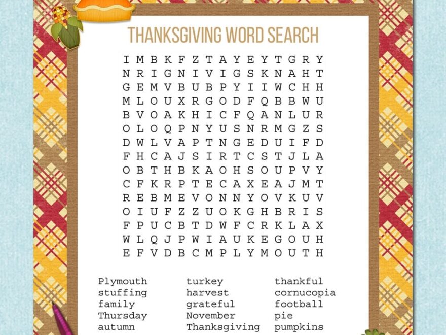 Thanksgiving Word Search