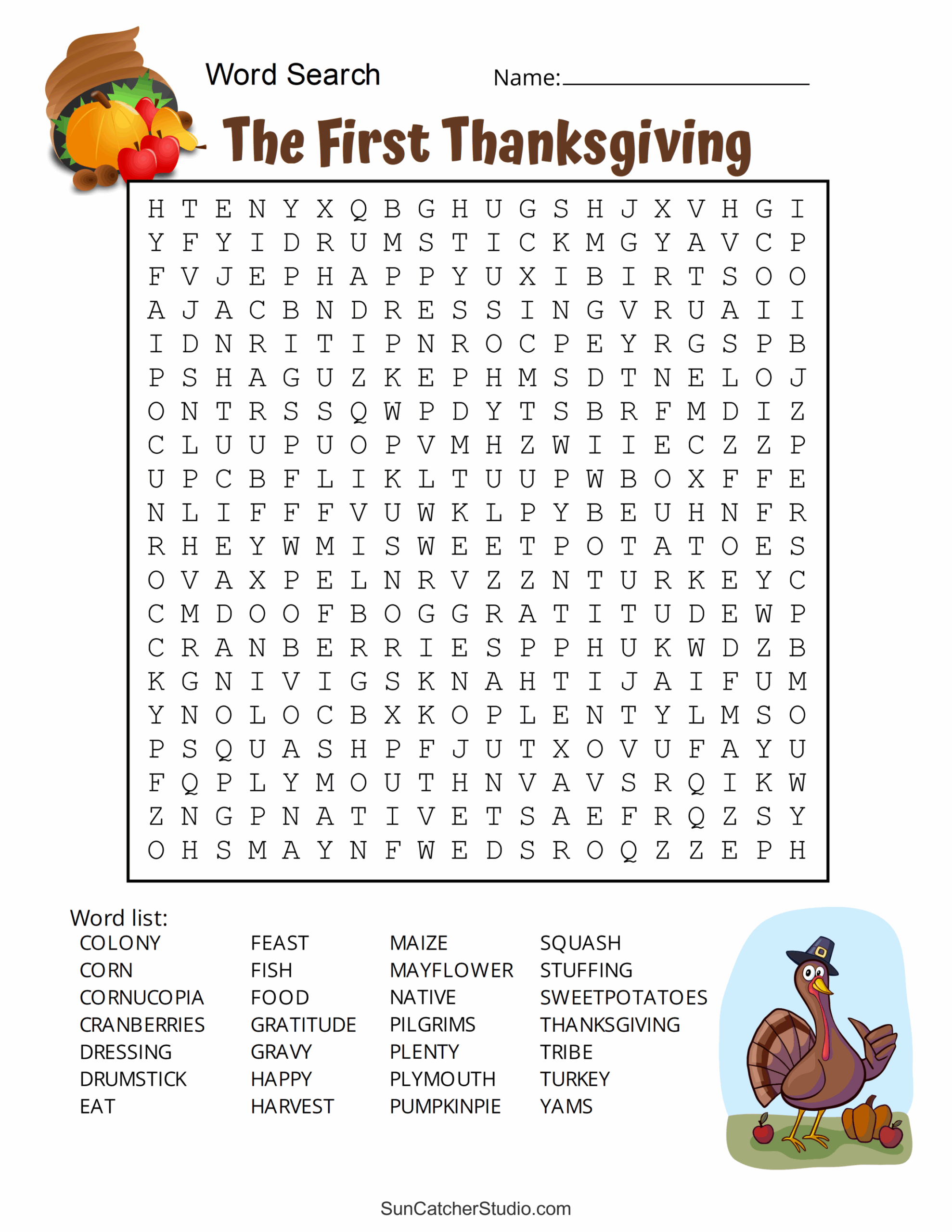 Thanksgiving Word Search Free Printable Puzzles Free Printables Monograms Design Tools Patterns DIY Projects