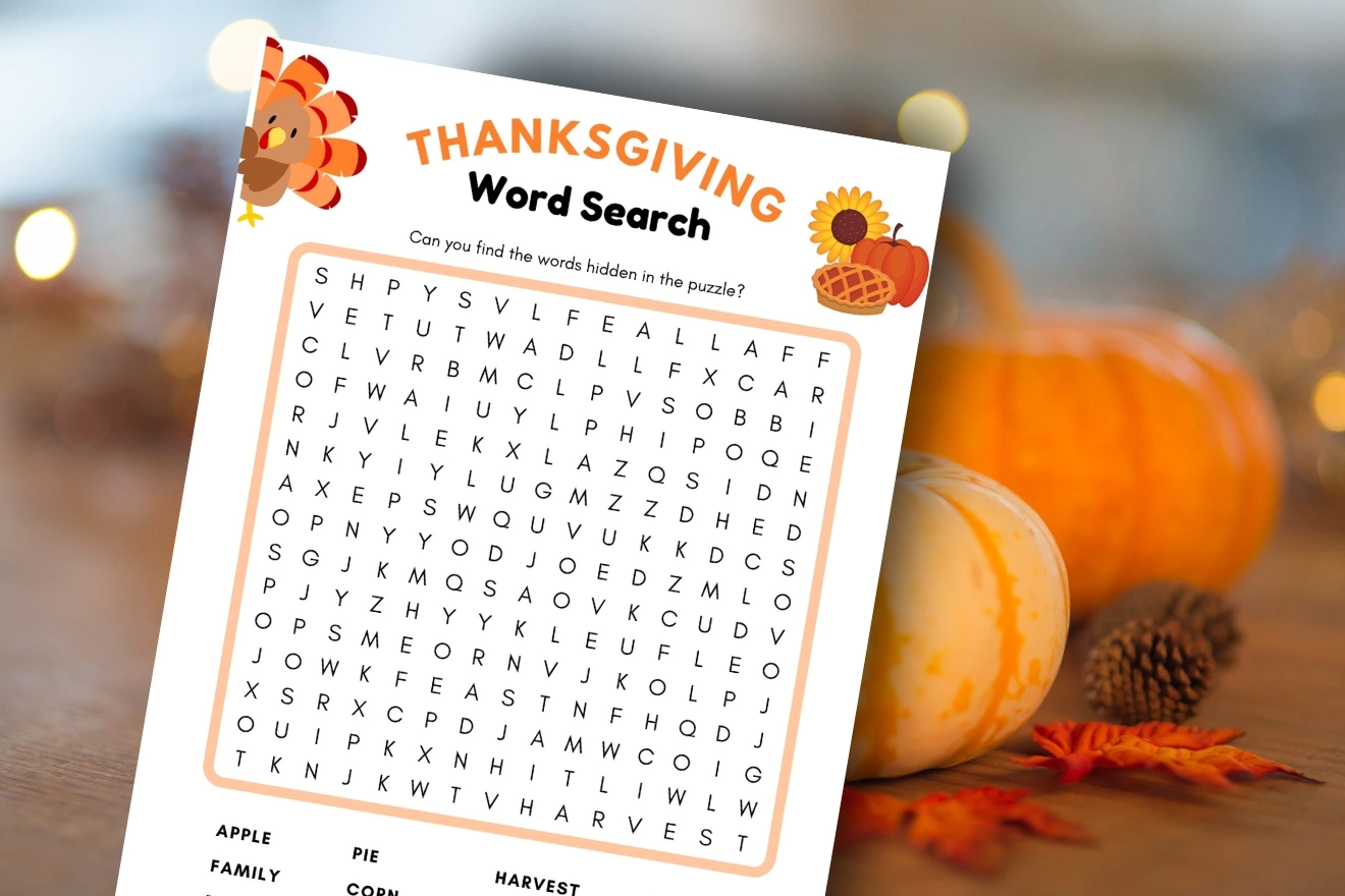 Thanksgiving Word Search Printable Free