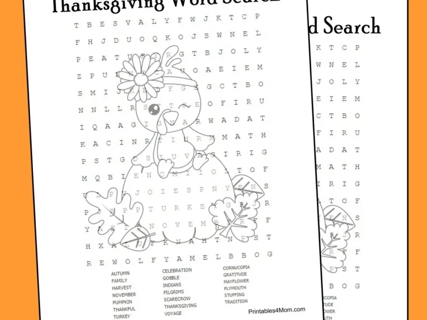 Thanksgiving Word Search Printable Printables 4 Mom