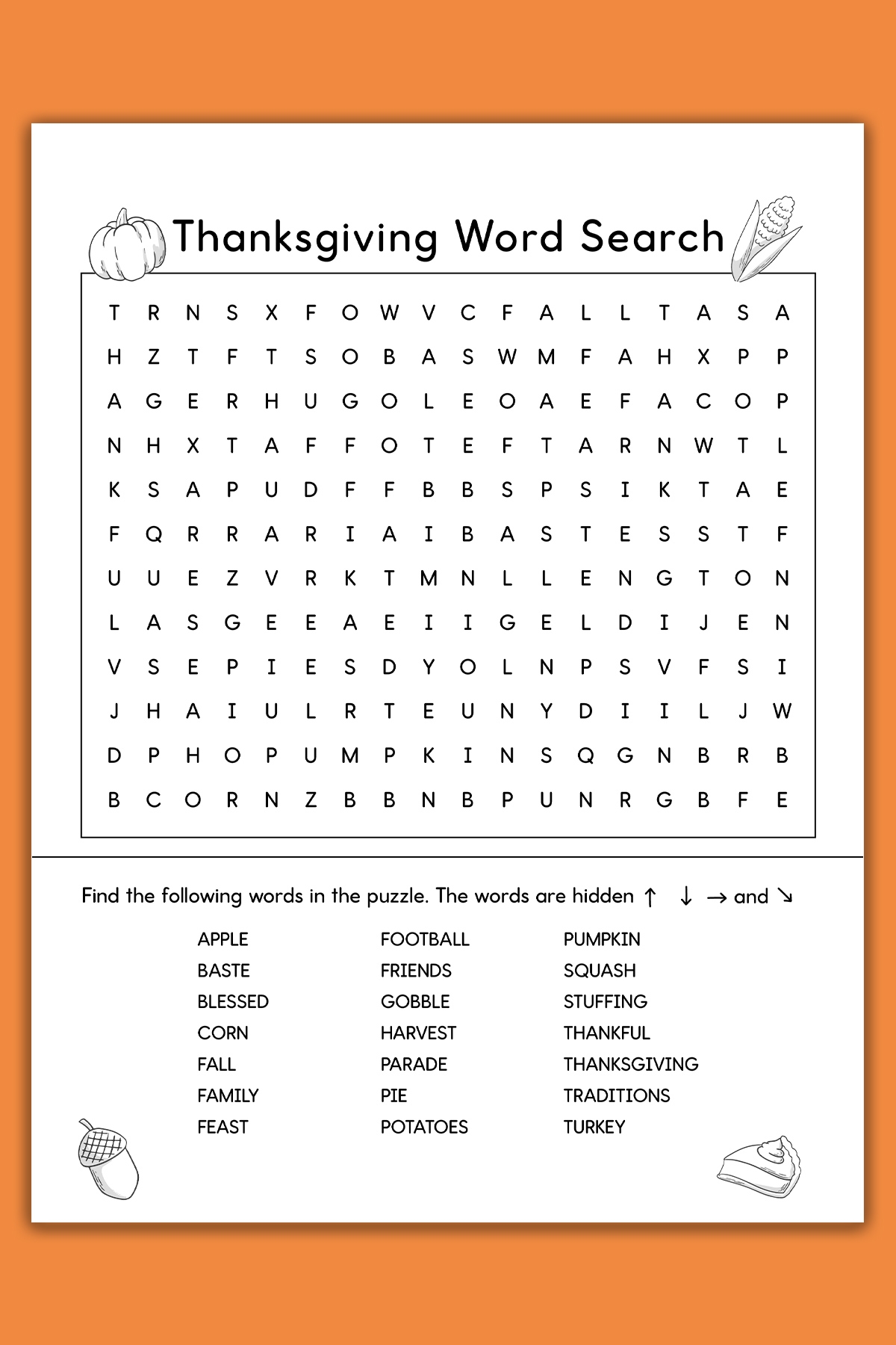 Thanksgiving Word Search Printable Set 3 Varying Levels Of Worksheets Library