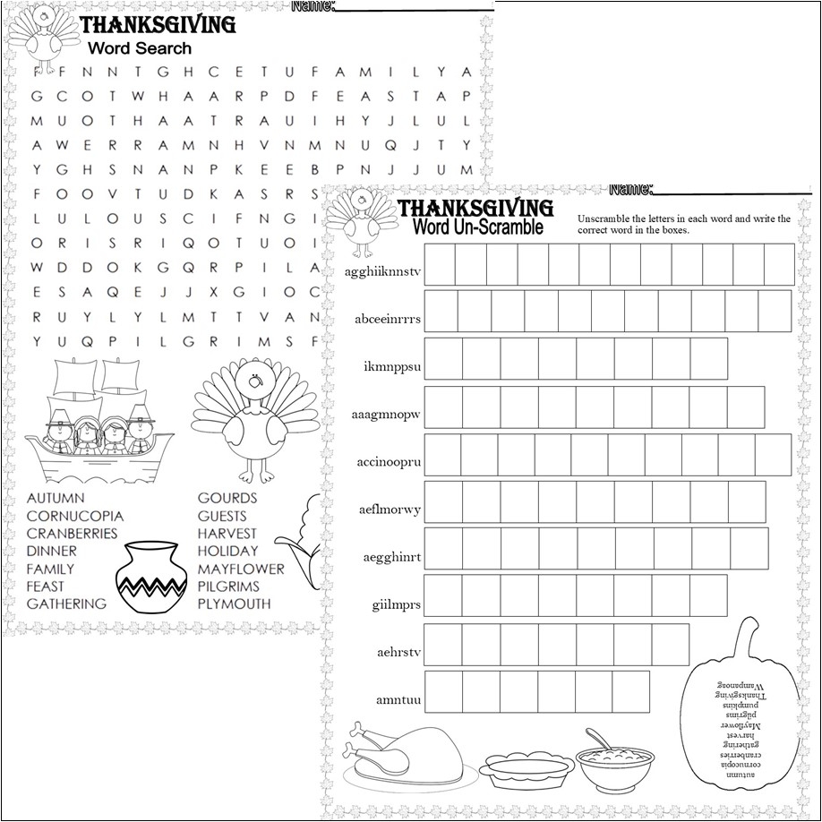 Thanksgiving Word Search Printables Free 2nd Grade