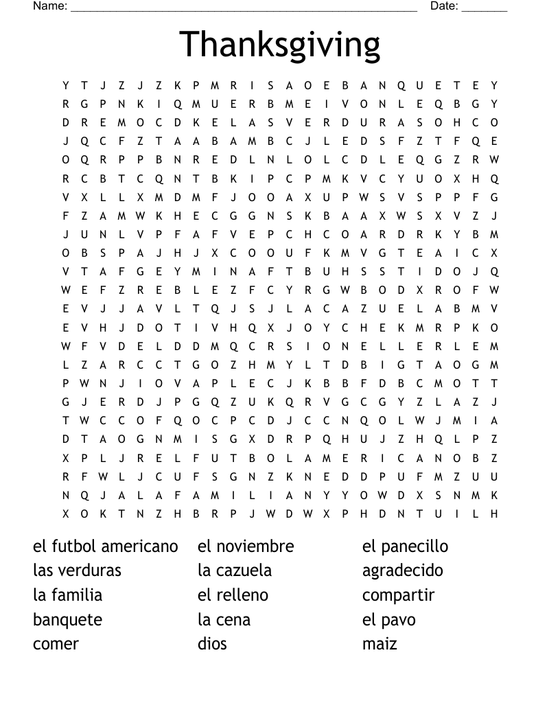 thanksgiving word search wordmint