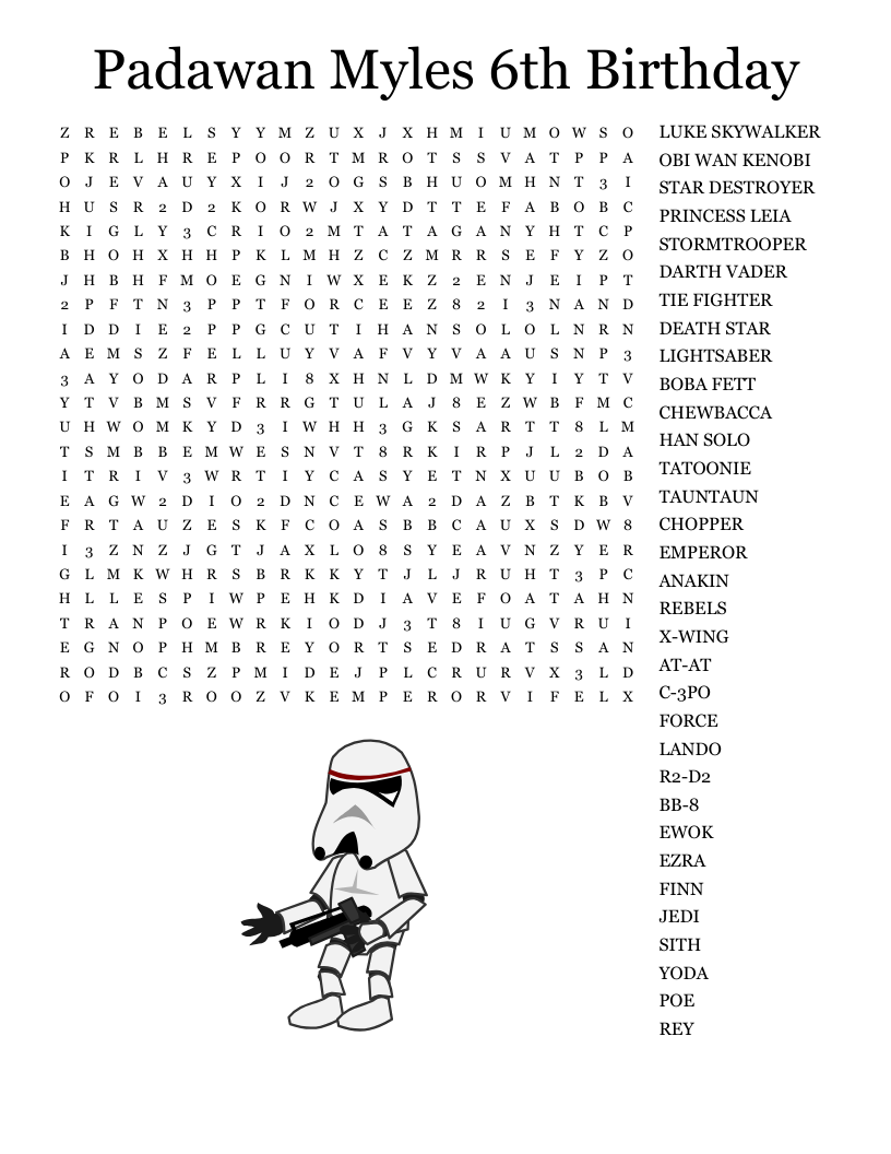 The Clone Wars Heroes Word Search WordMint