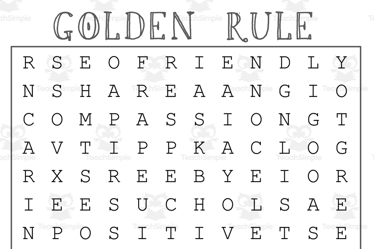 The Golden Rule Word Search And Music Video By Teach Simple
