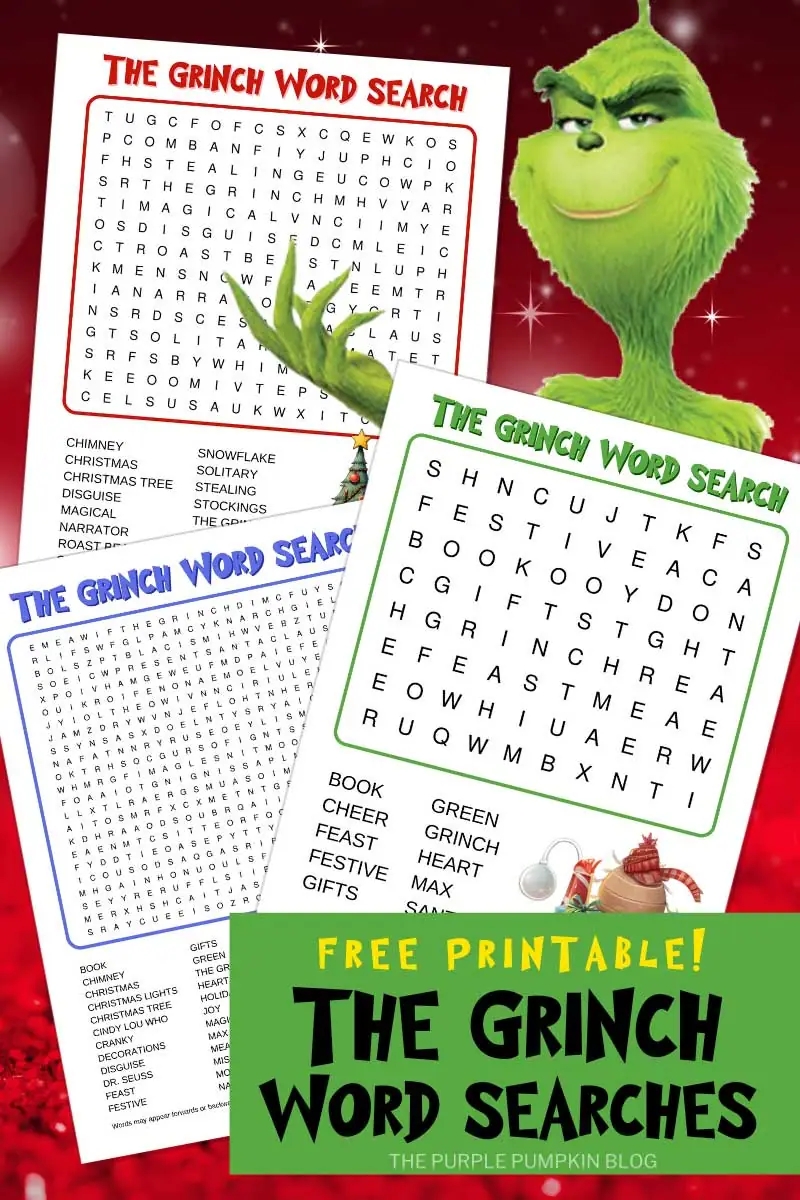 The Grinch Word Search Free Printable