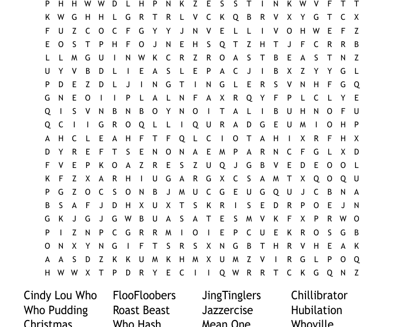 The GRINCH Word Search WordMint