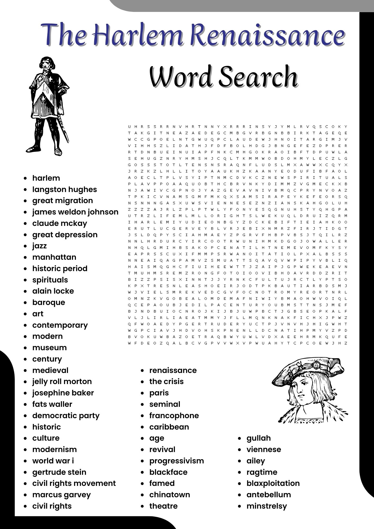 The Harlem Renaissance Word Search Puzzle Worksheet Activities For Kids Made By Teachers