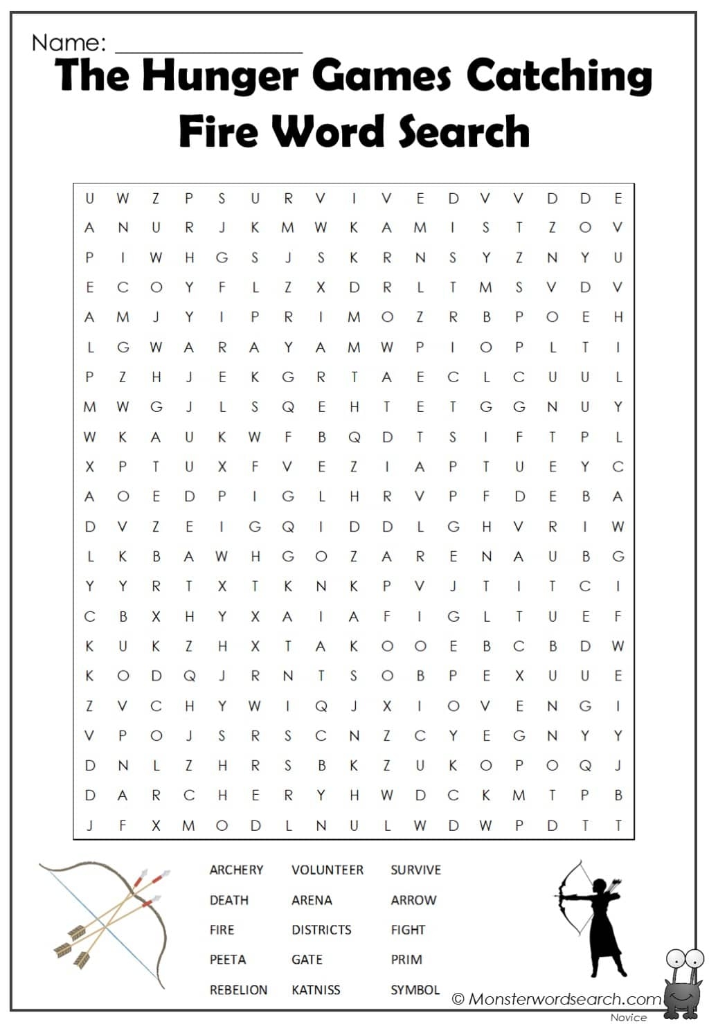 Advanced Word Searches Printable Hunger Games
