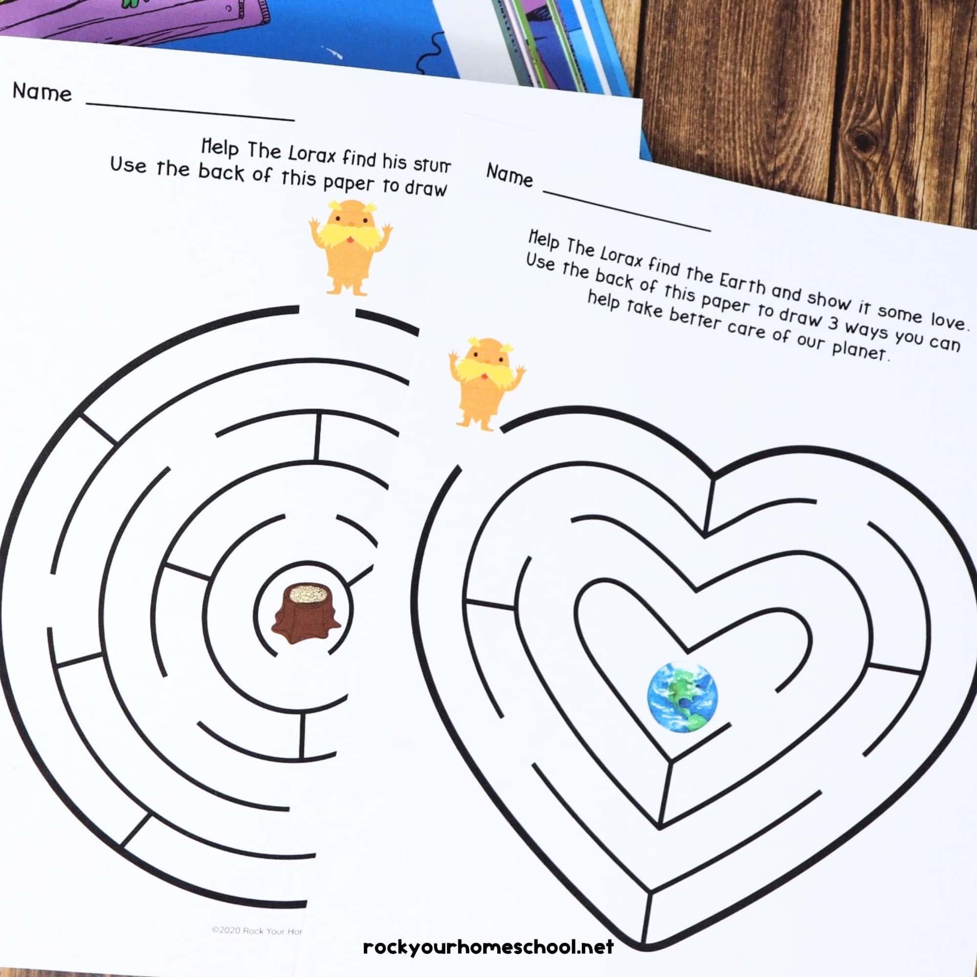 the lorax activities with these fun free mazes rock your homeschool