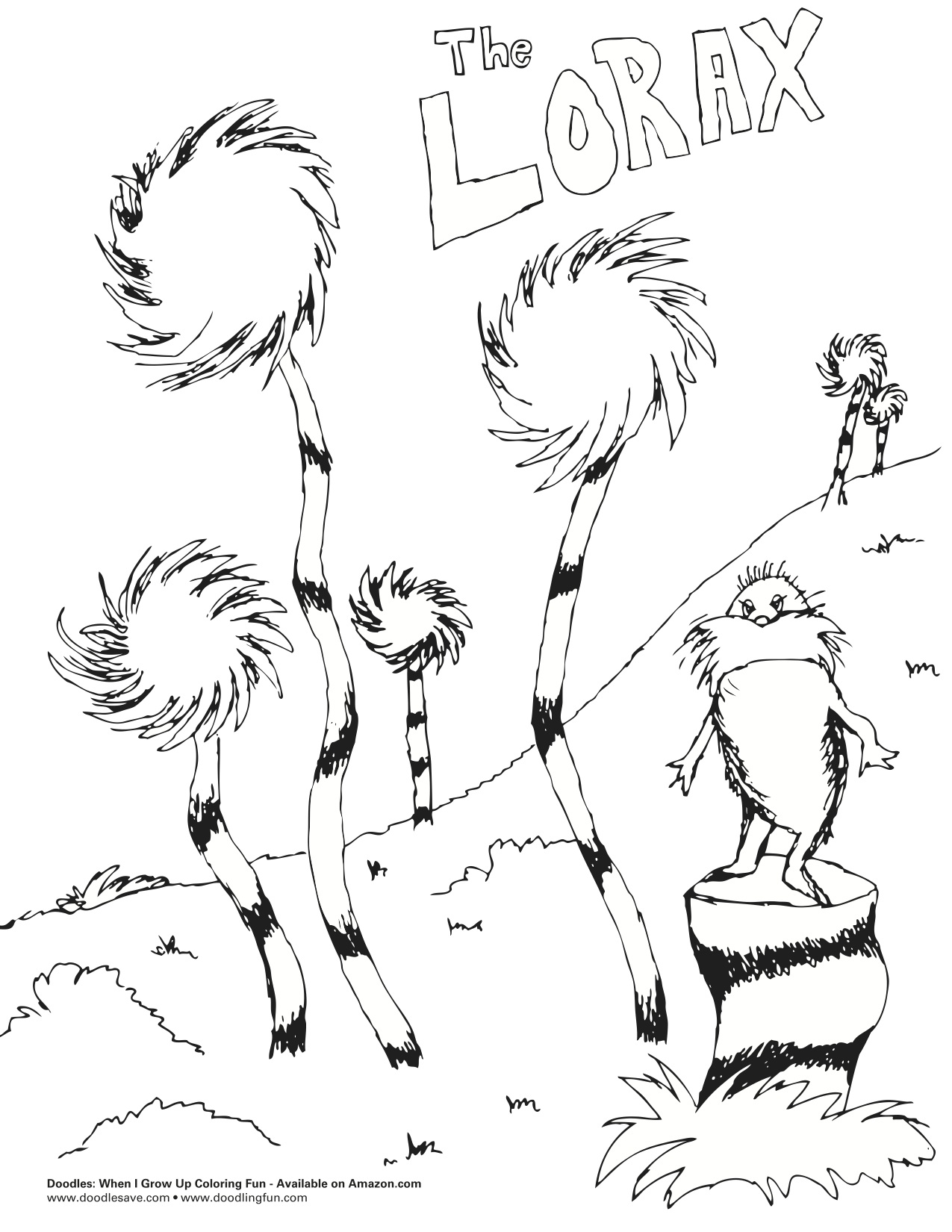 the lorax coloring page the lorax activities doodles ave