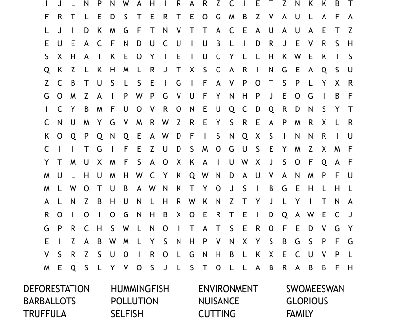 THE LORAX Word Search WordMint