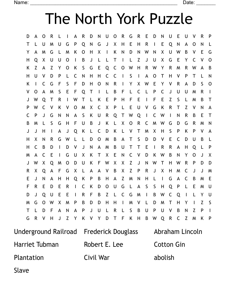 the north york puzzle word search wordmint