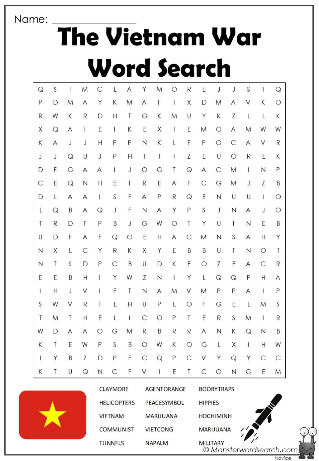 Printable World War I Word Search