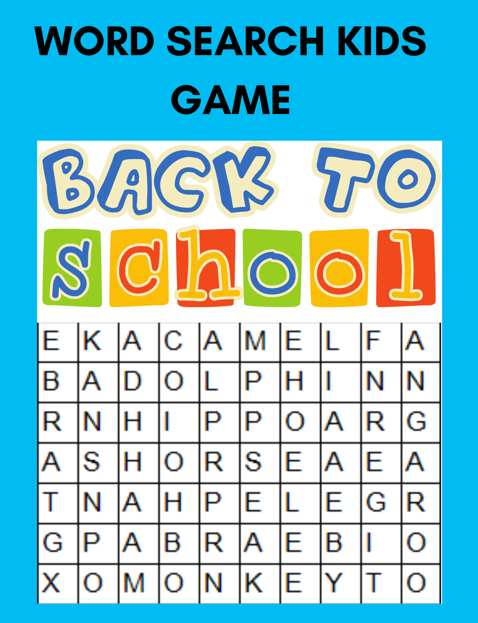 The Word Search Game Activity Book For Kids Adults Made By Teachers