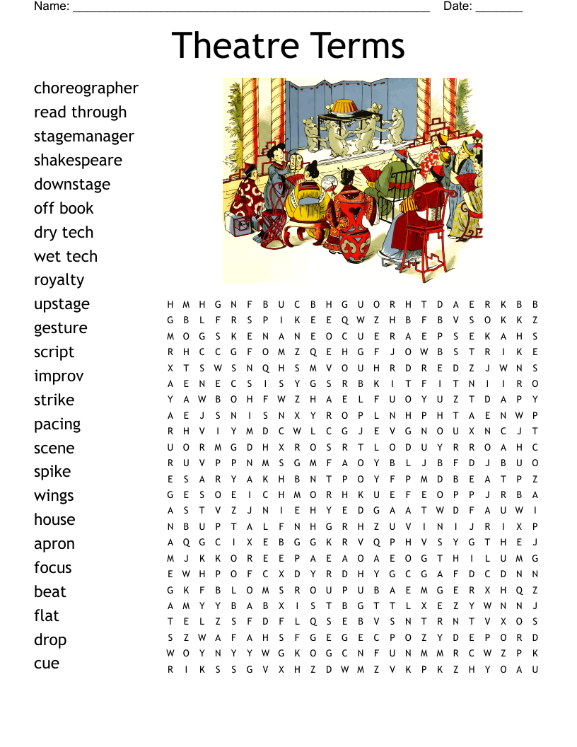 Theatre History Word Search WordMint