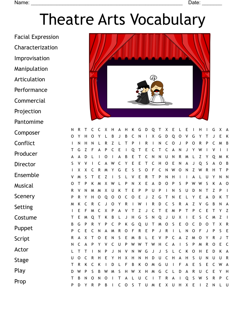 Theatre History Word Search WordMint