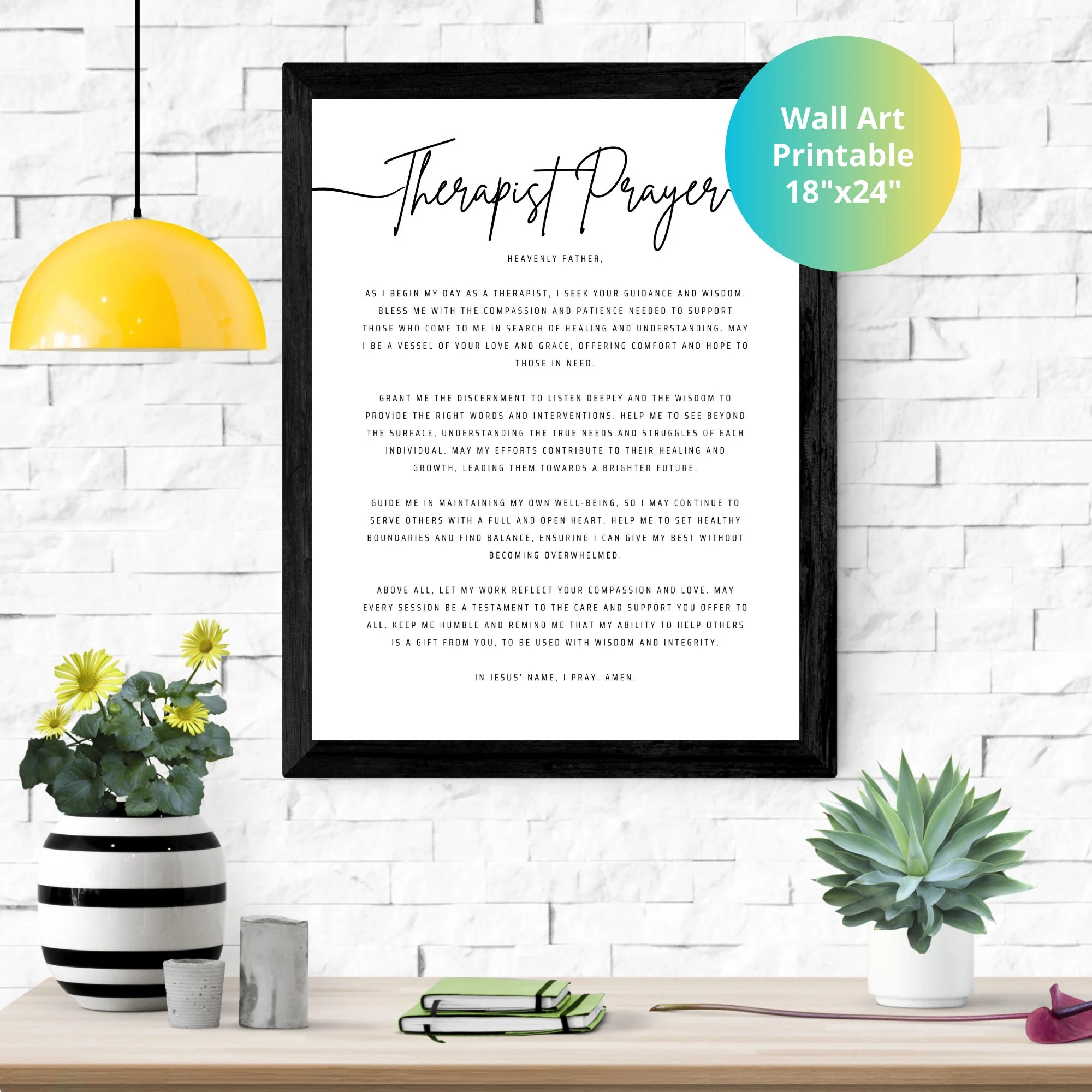 Therapist Prayer Poster Personalized Therapists LPC Gift A Therapist s Prayer For Christian Mental Health Professionals Wall Art Therapists Etsy