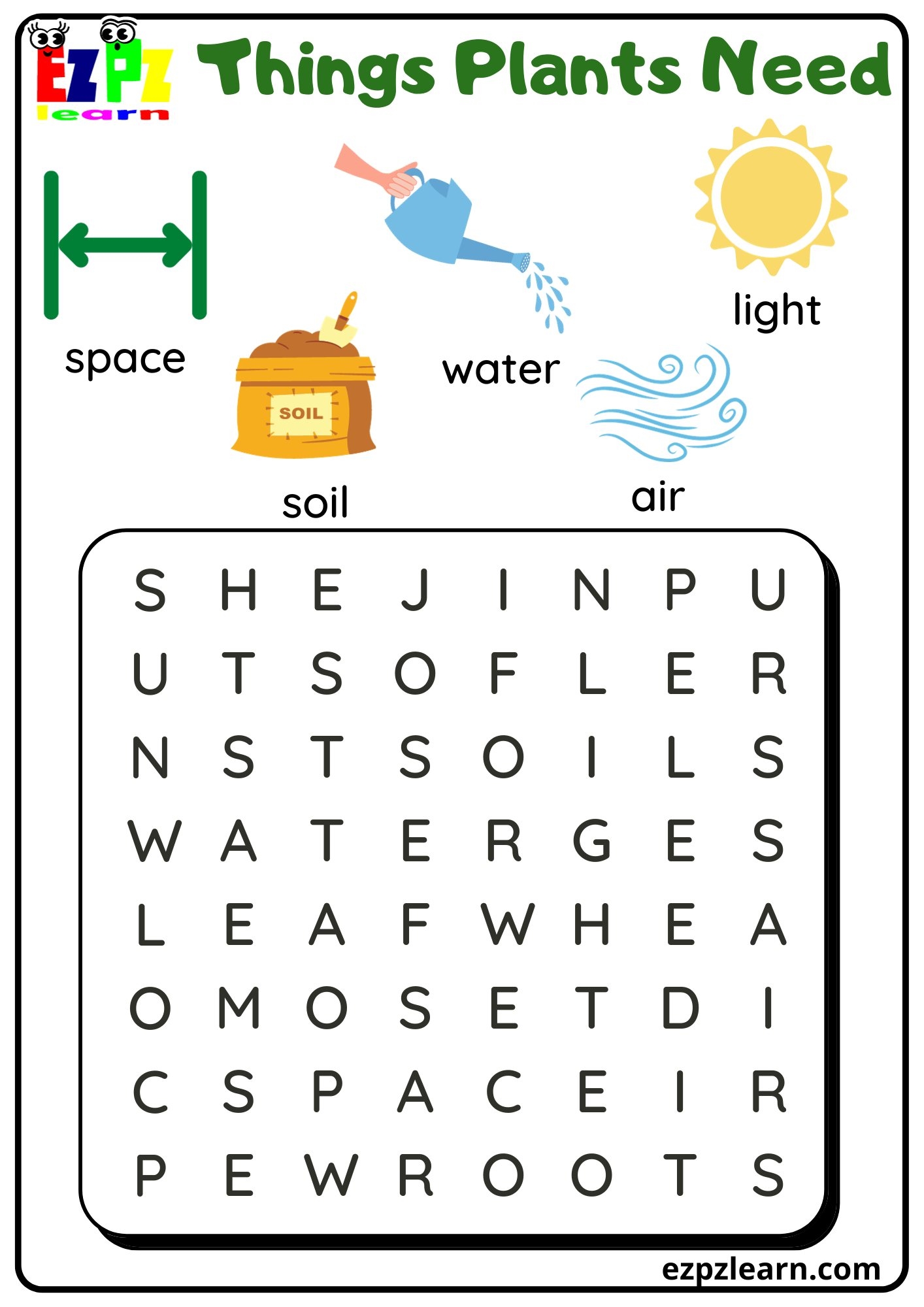 Free Printable Kindergarten Word Search Worksheets