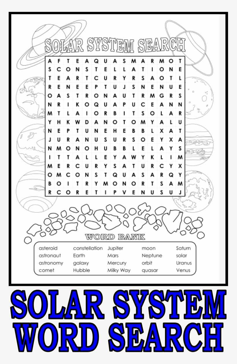 Printable Solar System Word Search