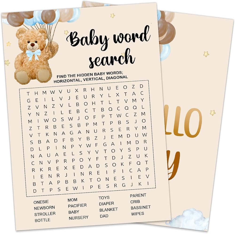 Baby Themed Word Search For Kids Free Printable