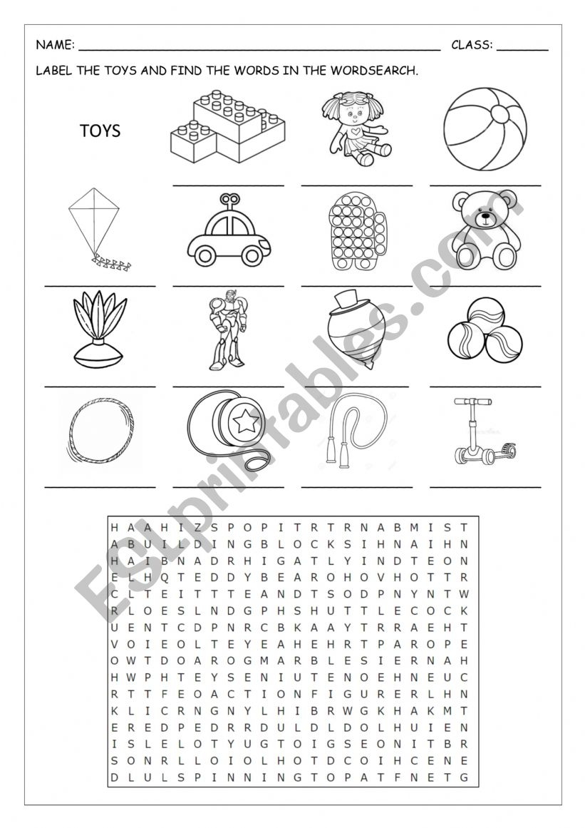 TOYS WORDSEARCH ESL Worksheet By Jardel