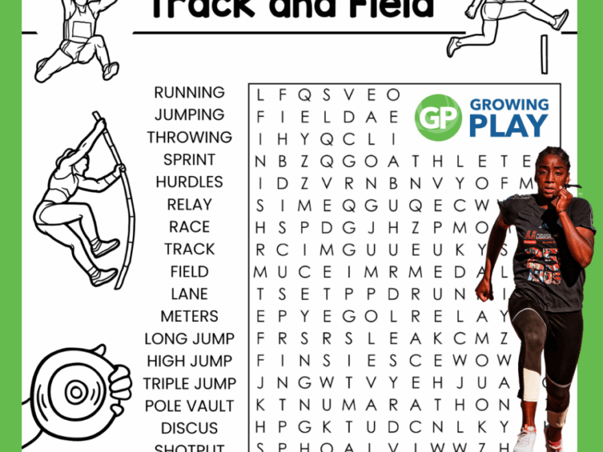 Track And Field Word Search Puzzle Growing Play
