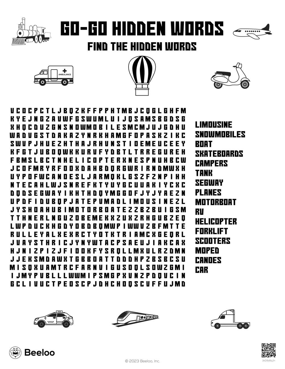Transportation themed Word Searches Beeloo Printable Crafts And Activities For Kids