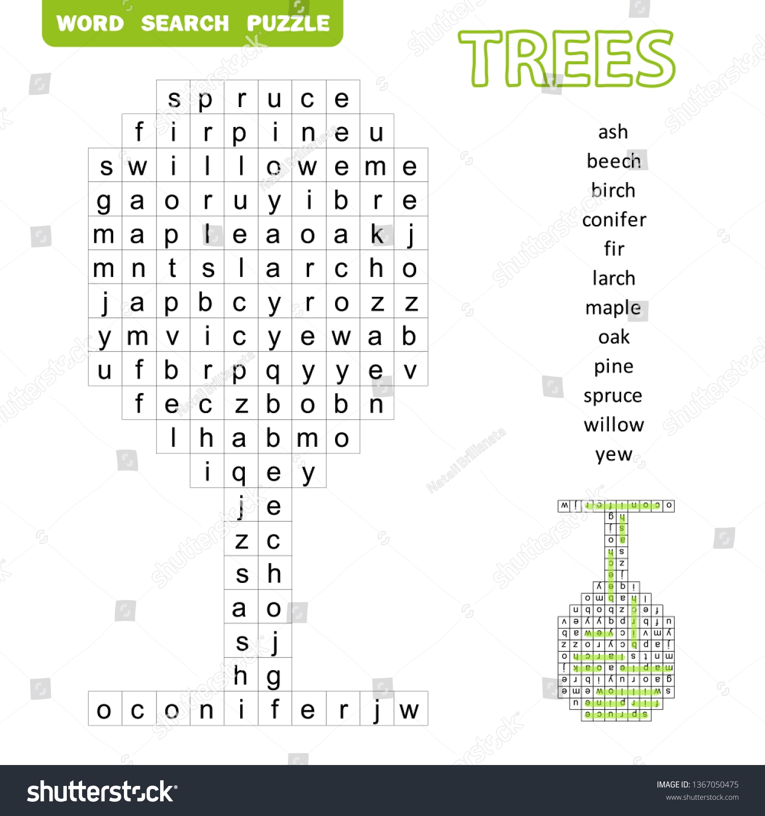 Printable Word Searches For Kids With Trees