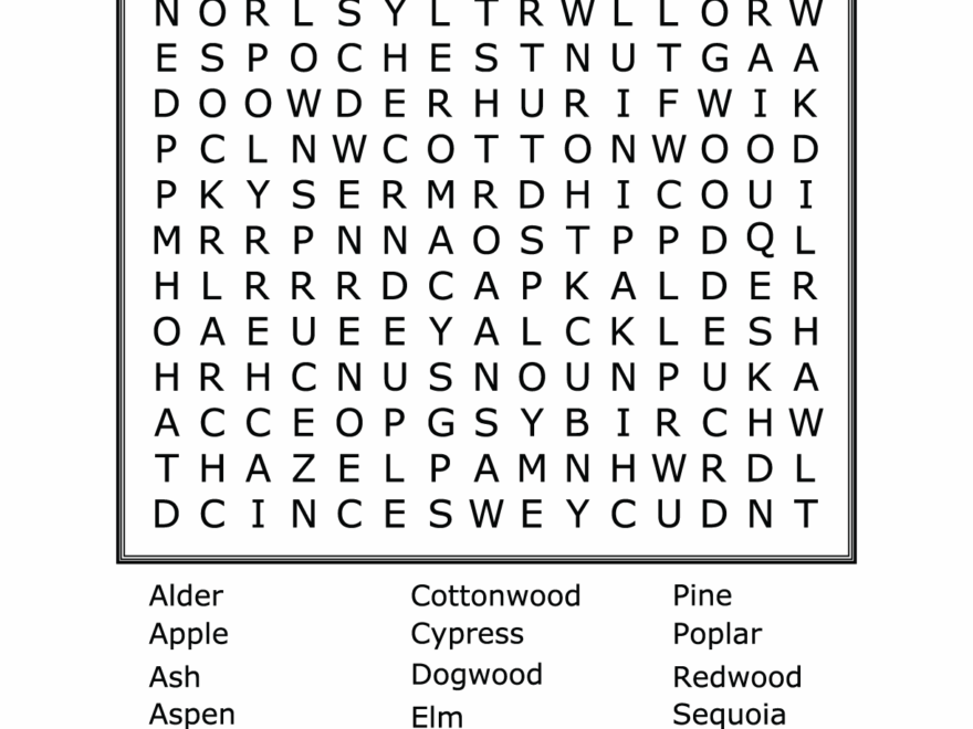 Trees Word Search