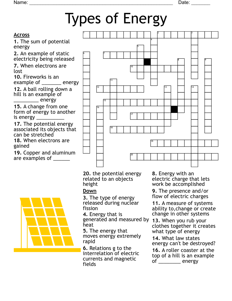 Forms Of Energy Word Search Puzzle Free Printable