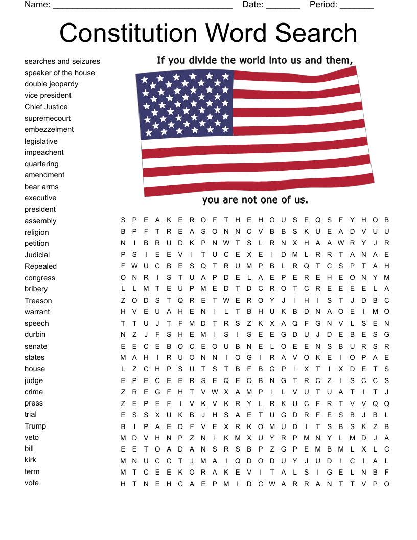 U S Government Word Search WordMint