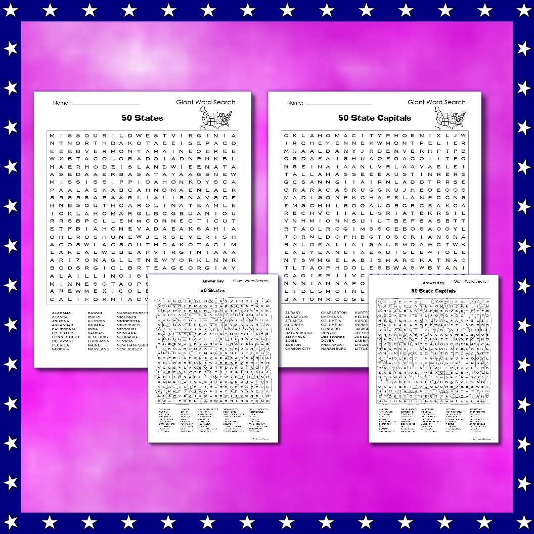 u s states capitals giant word search puzzles grades 4 6 fun made by teachers