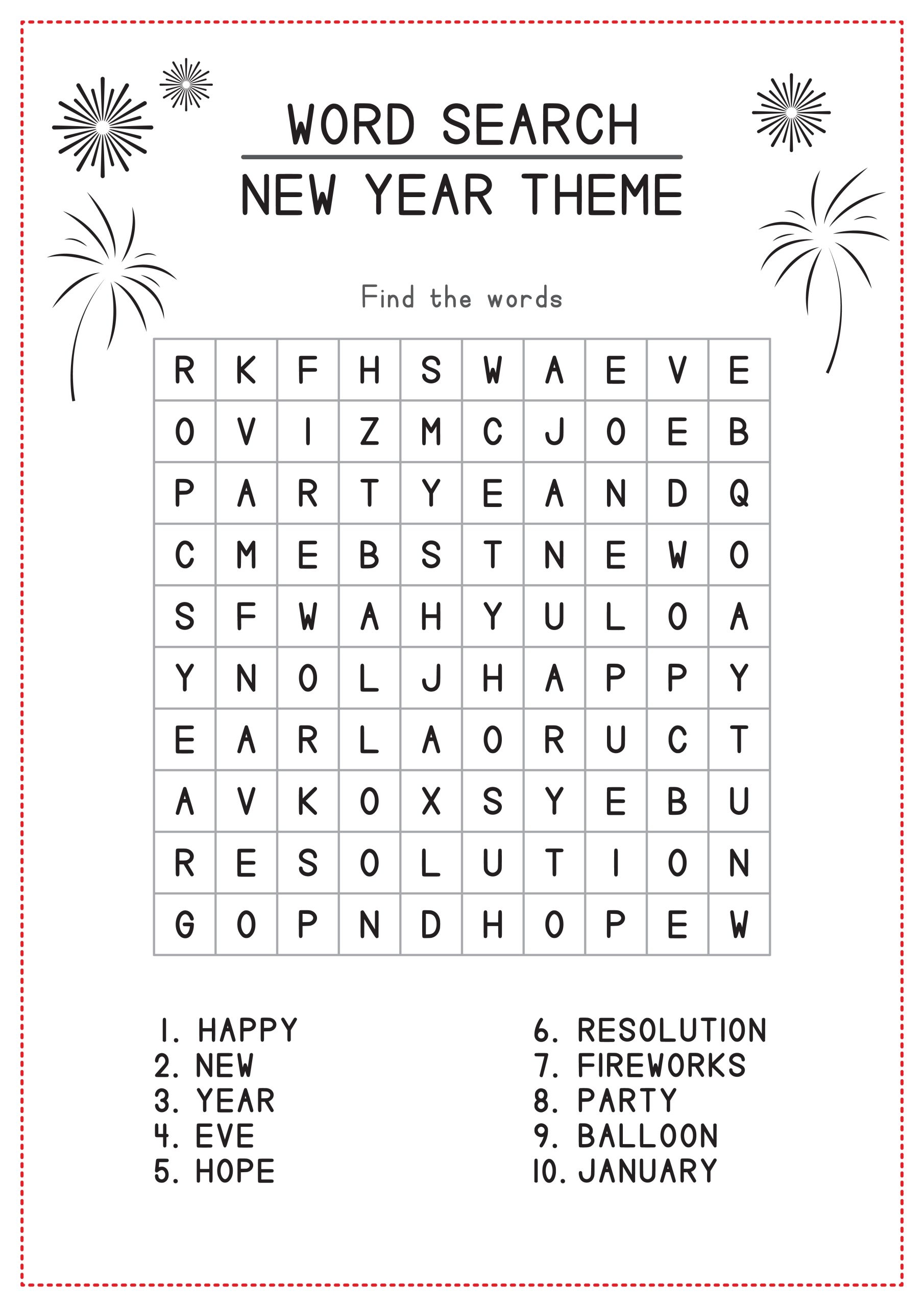 Ultimate New Year Word Search To Enjoy Today Colorful Explorers