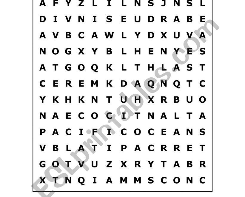 United States Geography Word Search Puzzle ESL Worksheet By RobinESL