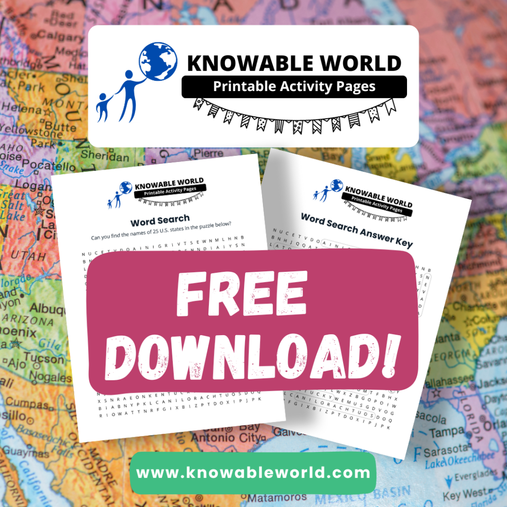 United States Word Search Free Printable Knowable World