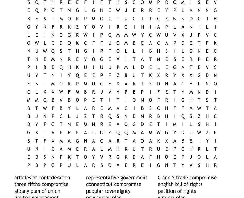 US History Word Search WordMint