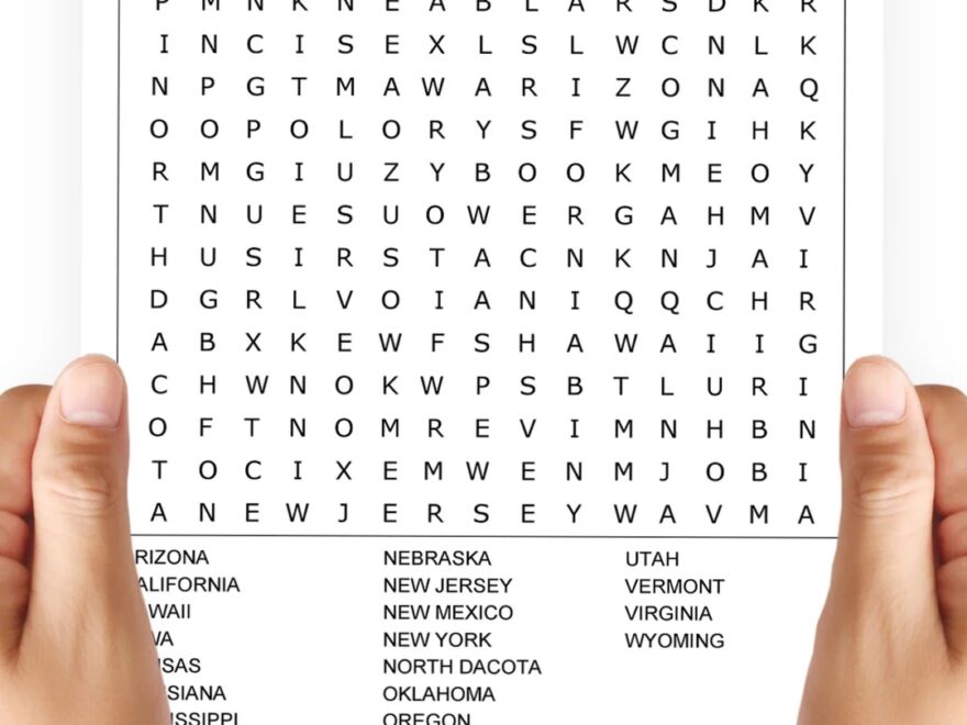 US States Word Search Puzzle In Large Print Etsy